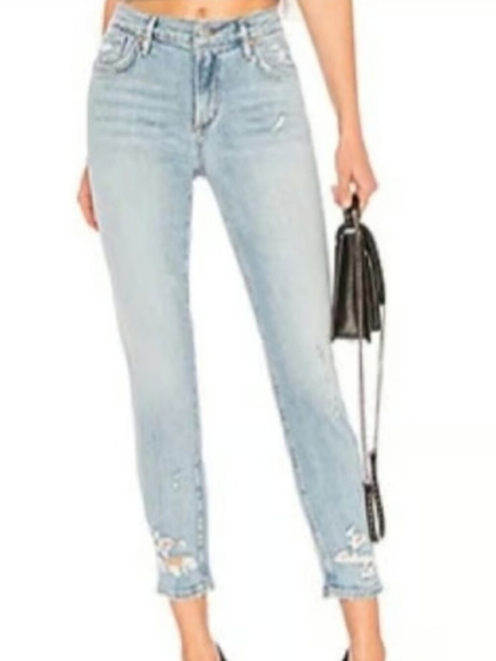 Agolde  High-Rise Skinny Jeans Sophie Crop Distressed Women's